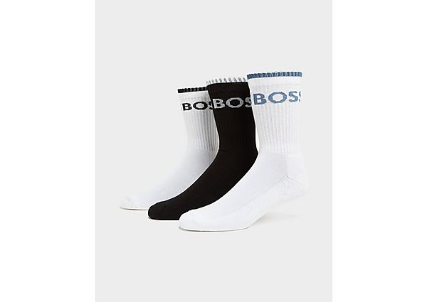 BOSS 6Pack QS Stripe Classic Crew Socks White