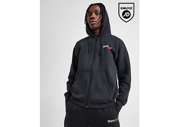 New Balance Core Logo Full Zip Hoodie Black