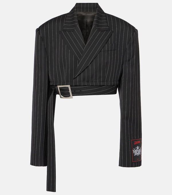 Jean Paul Gaultier Pinstripe cropped wool blazer