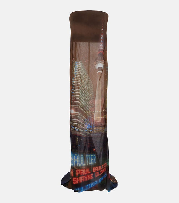 Jean Paul Gaultier x Shayne Oliver printed tulle gown