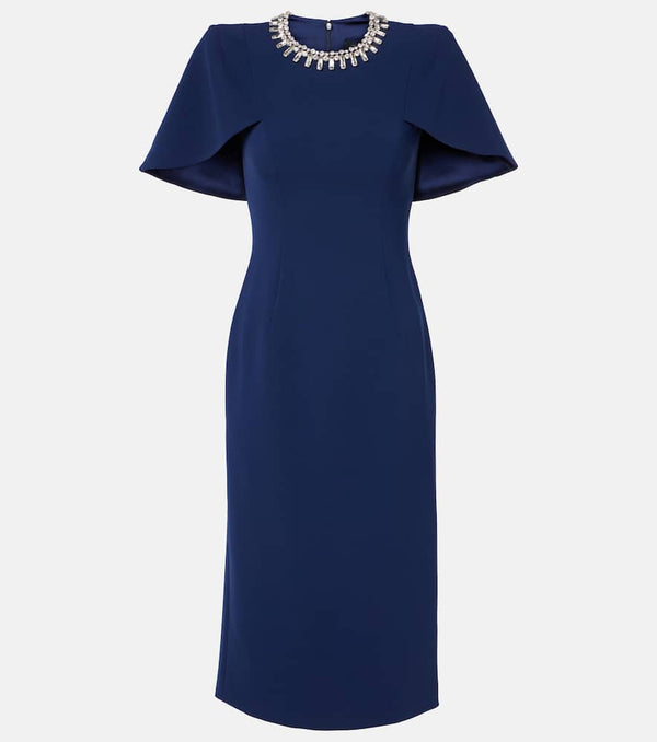 Jenny Packham Thalia crystal-embellished crêpe midi dress