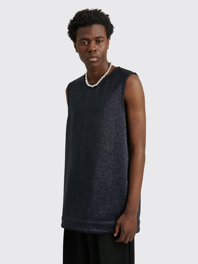 Jil Sander Metallic Tank Top Night Blue