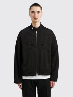 Jil Sander Zippered Short Blouson Jacket Black