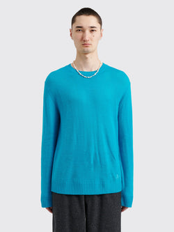 Jil Sander+ Extra Fine Virgin Wool Sweater Caraibi Blue