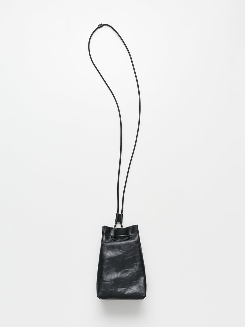 Jil Sander Folded Drawstring Bag Black