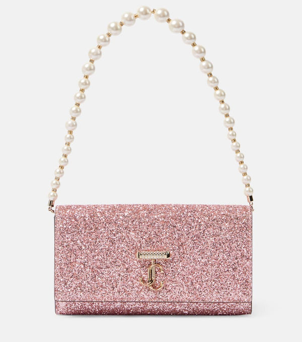 Jimmy Choo Avenue glitter wallet on chain