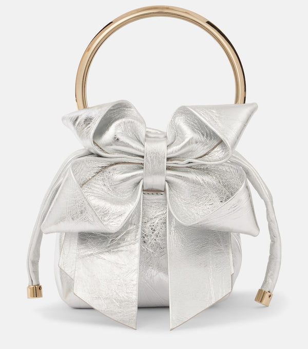 Jimmy Choo Bon Bon Micro metallic leather bucket bag