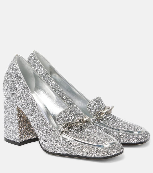 Jimmy Choo Diamond Tilda 85 glitter loafer pumps