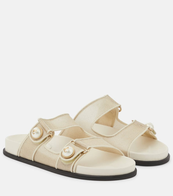 Jimmy Choo Fayence leather-trimmed sandals