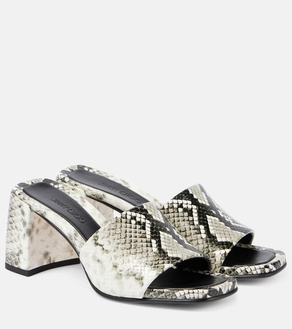 Jimmy Choo Lena 70 snake-effect leather mules