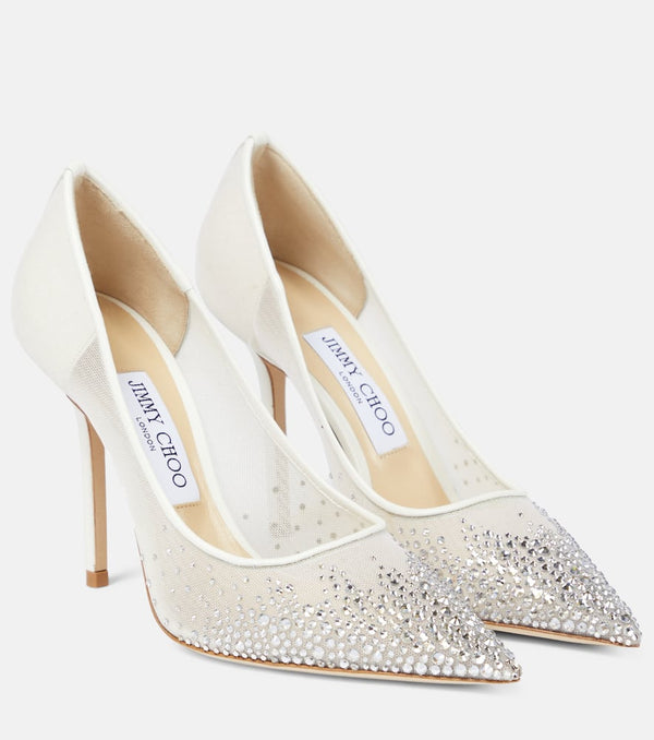 Jimmy Choo Love 100 crystal-embellished pumps