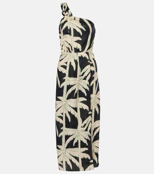 Johanna Ortiz Printed one-shoulder midi dress