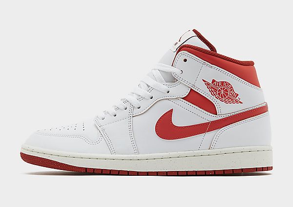 Jordan Air 1 Mid  White/Dune Red/Sail/Lobster