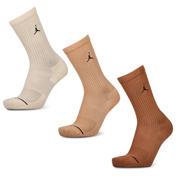 Jordan Crew 3 Pack Socks Brown