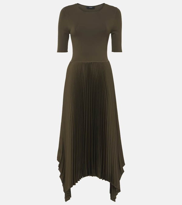 Joseph Darno asymmetric plissé midi dress