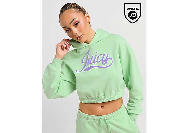 JUICY COUTURE Script Boucle Logo Hoodie  Green