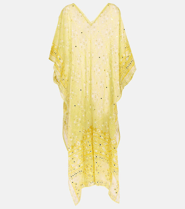 Juliet Dunn Broderie anglaise cotton kaftan