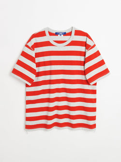 Junya Watanabe MAN Cotton Jersey Stripe T-shirt Grey Red