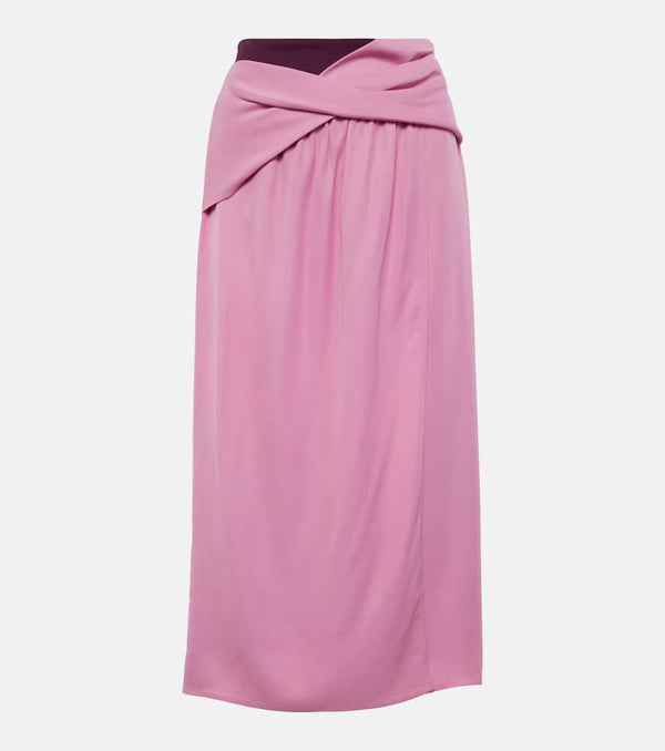 JW Anderson Colorblocked draped midi skirt