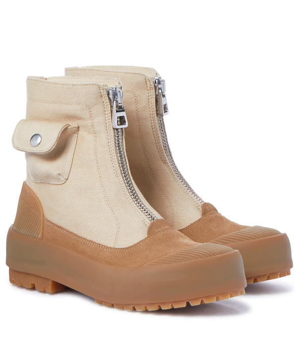 JW Anderson Duck suede-trimmed ankle boots