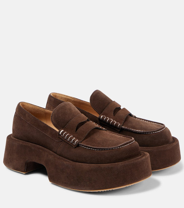 JW Anderson Suede platform penny loafers