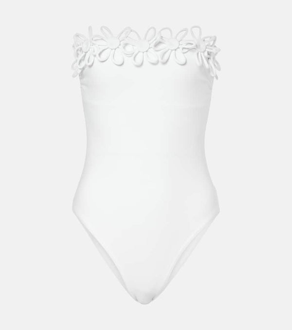 Karla Colletto Hana embroidered bandeau swimsuit