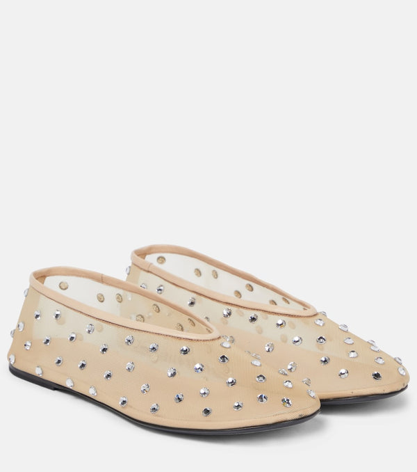 Khaite Marcy crystal-embellished ballet flats