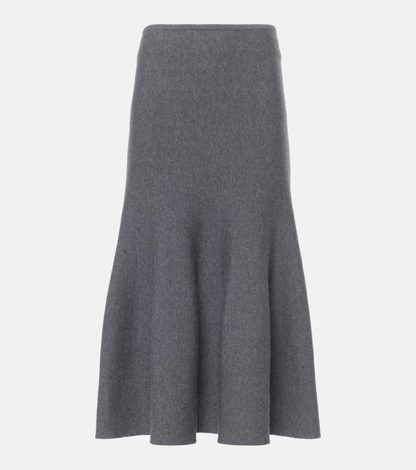 Khaite Odil knitted wool-blend midi skirt