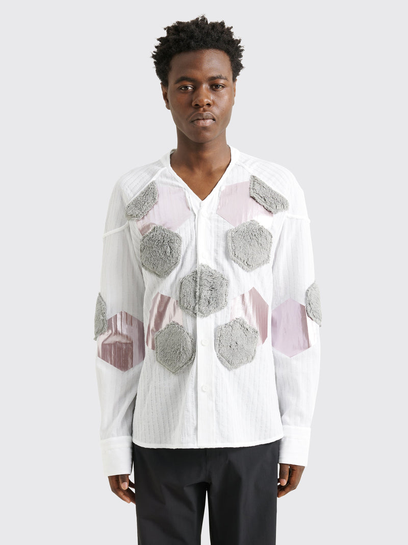 Kiko Kostadinov Danh Applique Shirt Frost White