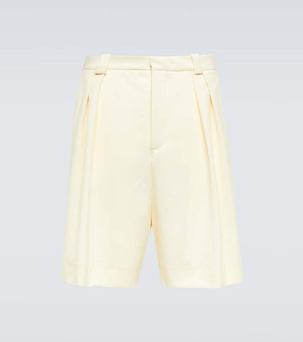 King & Tuckfield Pleated high-rise wide-leg wool shorts