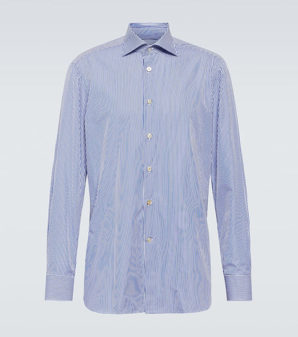 Kiton Striped cotton poplin Oxford shirt