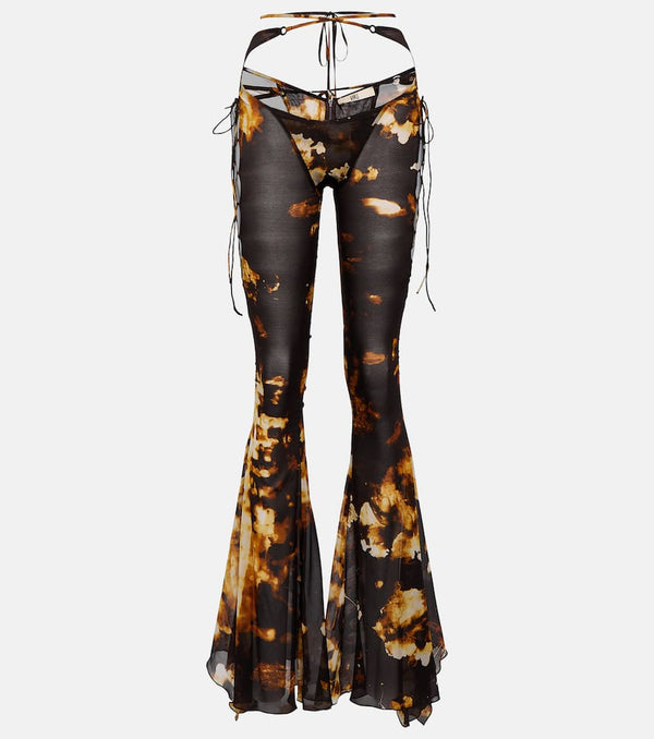 KNWLS Printed low-rise flared pants