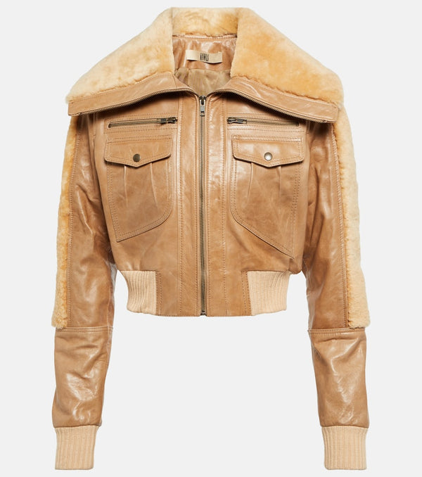 KNWLS Z-2 shearling-trimmed leather jacket