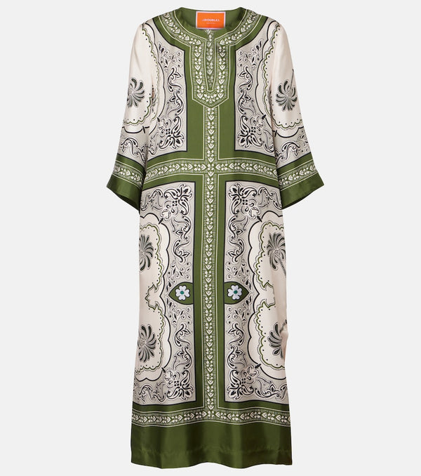 La DoubleJ Printed silk twill kaftan