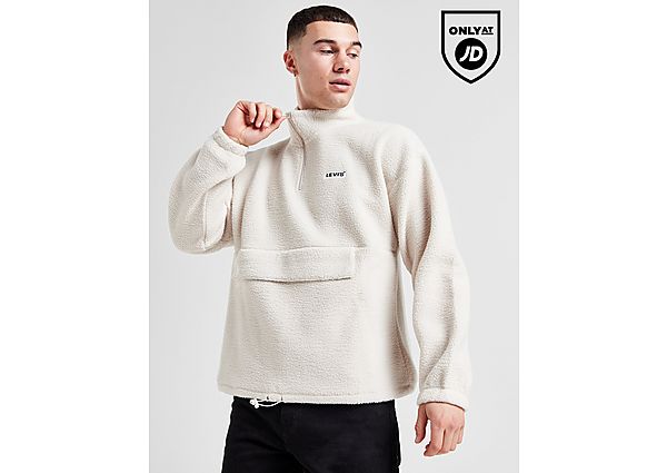 LEVI' 1/4 Zip Pile Fleece Sweatshirt  Beige