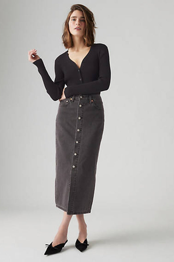 Levi's Button Midi Skirt Black