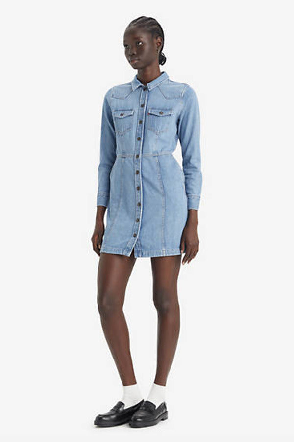 Levi's Flynn Western Dress Blue