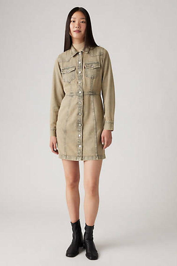 Levi's Flynn Western Dress - Khaki / Coastal Khaki