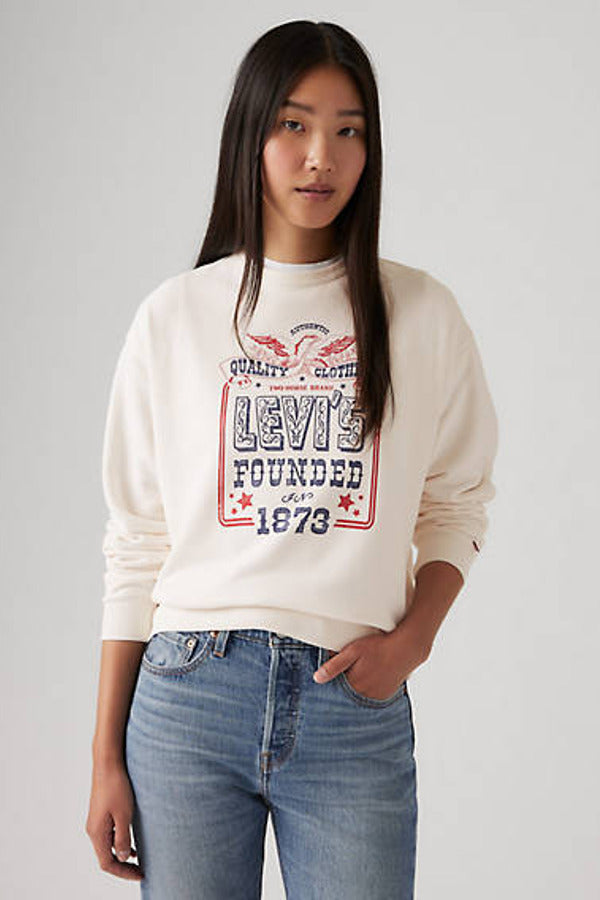 Levi's Graphic Heritage Crewneck Sweatshirt White