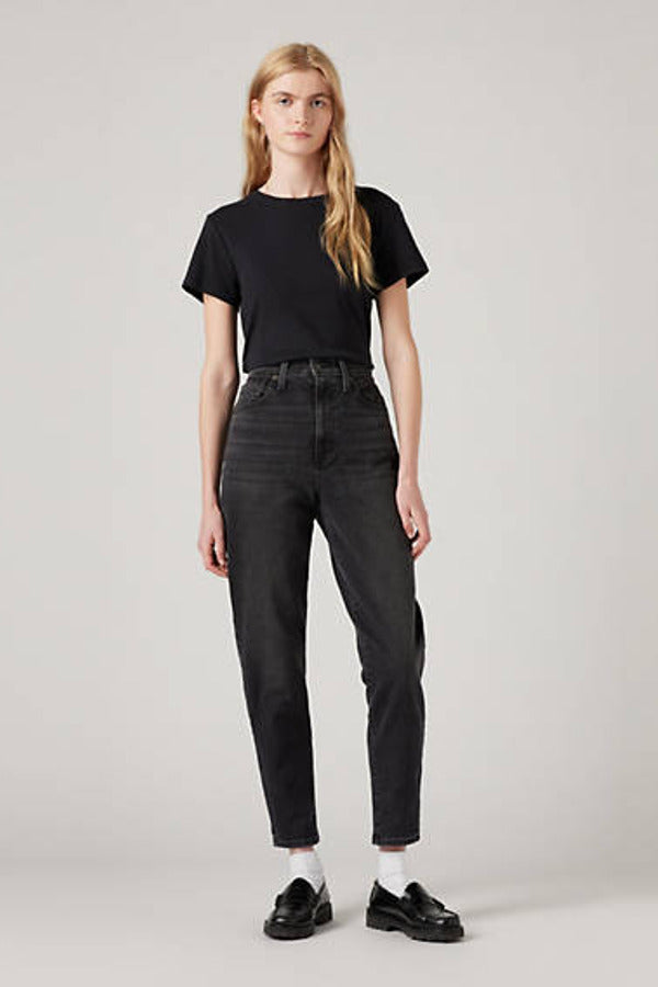 Levi's High Waisted Mom Jeans Black