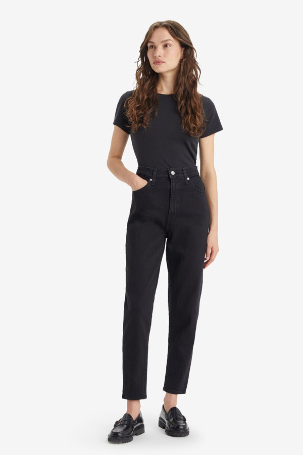 Levi's High Waisted Mom Jeans Black