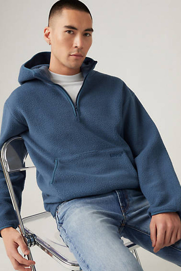 Levi's Hooded Sherpa Pullover Blue