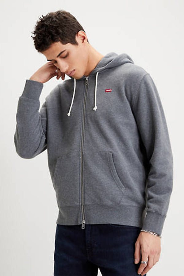 Levi's Original Housemark Zip Up Hoodie Grey