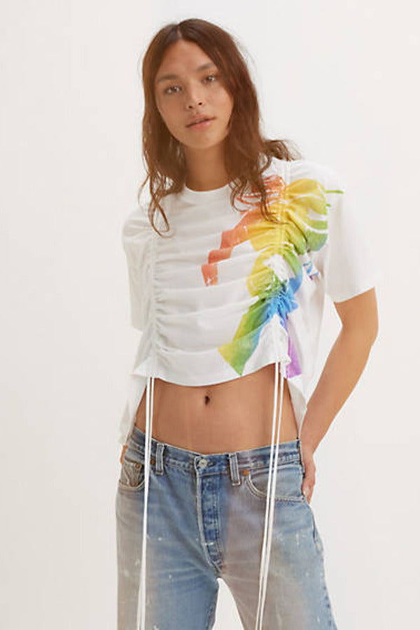 Levi's Pride Cinched Short Stack Tee White