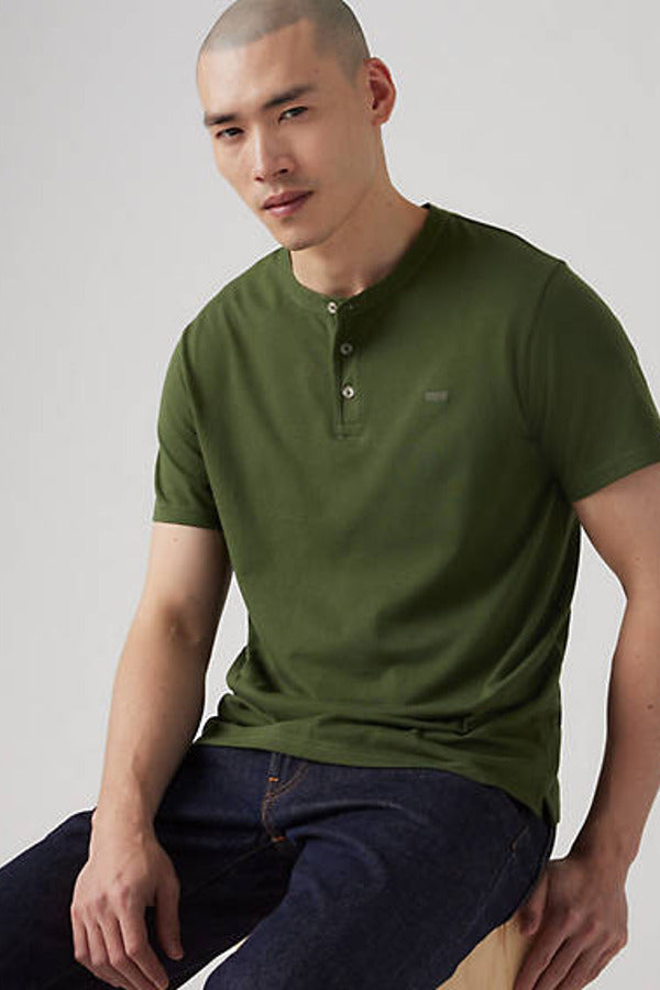 Levi's Short Sleeve Housemark Henley Green