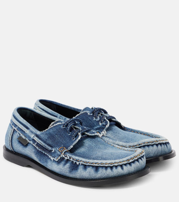 Loewe Campo denim boat shoes