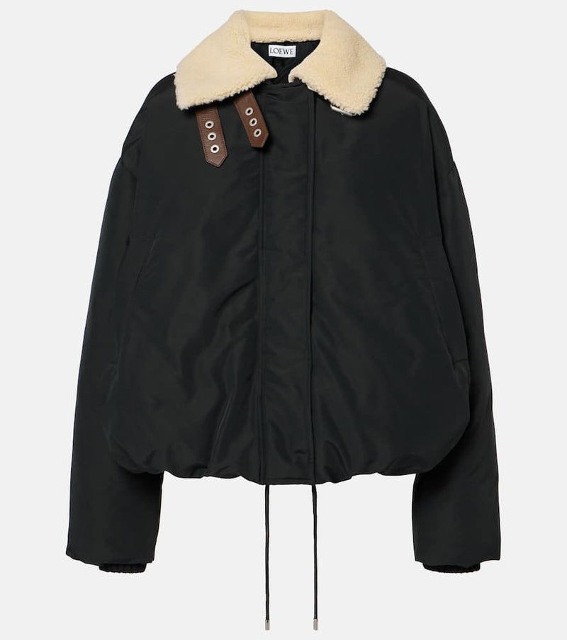 Loewe Convertible shearling-trimmed puffer jacket