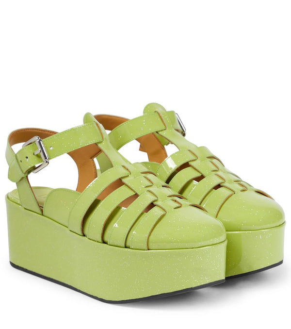 Loewe Leather wedge sandals