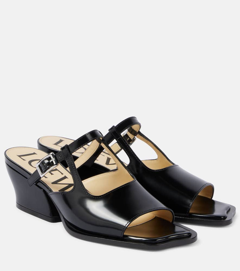 Loewe Onda brushed leather mules