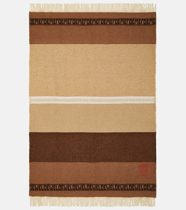 Loewe Striped wool and linen-blend blanket